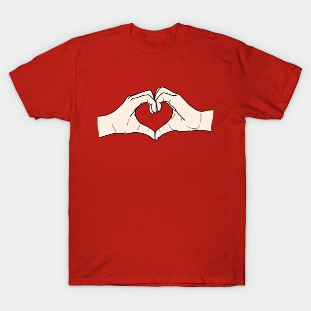 Hands Making A Heart Symbol Love Valentines Day T-Shirt by DetourShirts